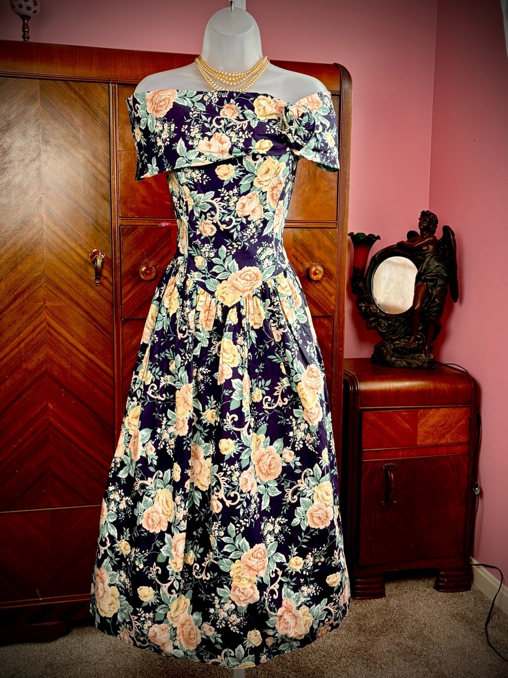 Vintage 80’s Romantic Jessica McClintock GUNNESAX Dress (Fits Modern US M)